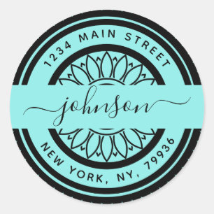 Elegant Round Return Address,Create Your Own Classic Round Sticker