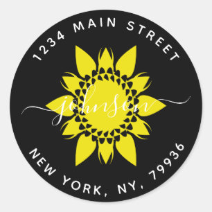 Elegant  Round Return Address,Create Your Own Classic Round Sticker