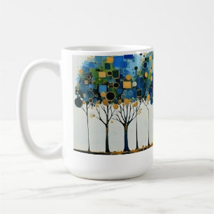 Elegant Row of Trees in Kandinsky Style Mug