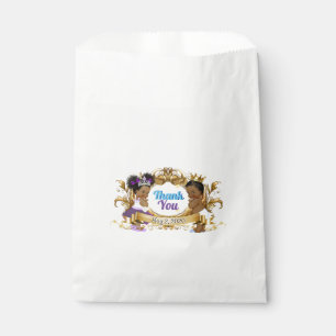 Elegant Royal African Gender Reveal Purple & Blue Favour Bags