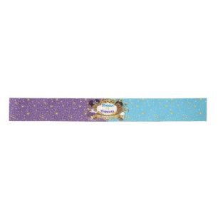 Elegant Royal African Gender Reveal Purple & Blue Satin Ribbon