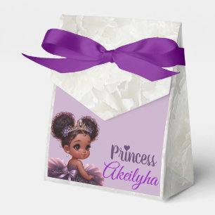 Elegant Royal African Princess Purple Baby Shower  Favour Box