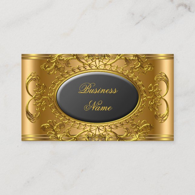 Elegant Royal Black Gold Professional Business Card (Front)