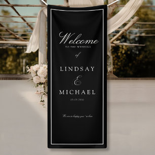 Elegant Royal Black Wedding Banner