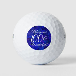 Elegant Royal Blue 100 and Wonderful Birthday Golf Balls