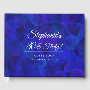 Elegant Royal Blue 30 and Flirty Birthday Party Guest Book