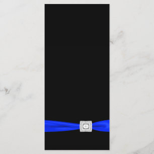 Elegant Royal Blue and Black Wedding Program Programme