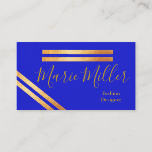 Elegant Royal Blue and Gold Business Card