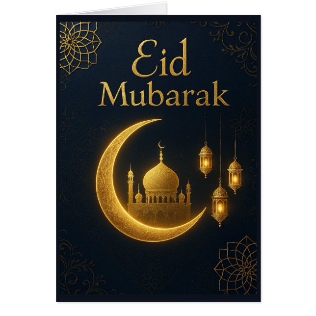 Elegant Royal Blue and Gold Foil Ei (Front)