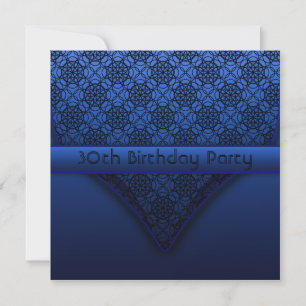 Elegant Royal Blue Birthday Party Invitations