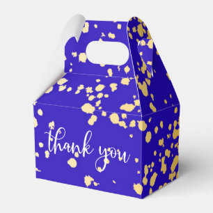 Elegant Royal Blue Blonde Gold Glitter Favour Box