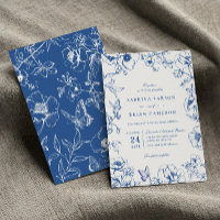 Elegant Royal Blue Floral Garden Wedding