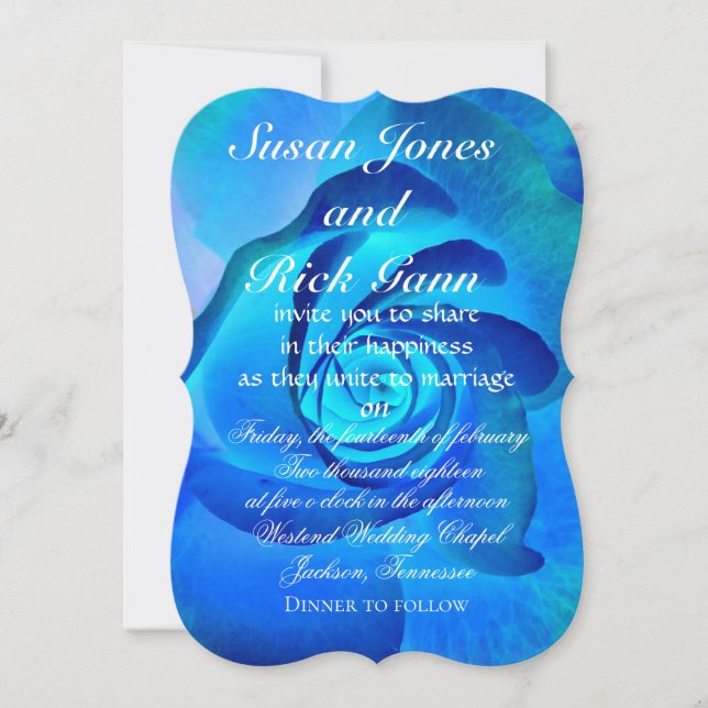 Elegant Royal Blue Floral Template Wedding (Front)