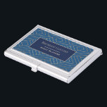Elegant Royal Blue Gold Abstract Geometric Business Card Holder<br><div class="desc">Elegant and professional business card case in blue and gold.</div>