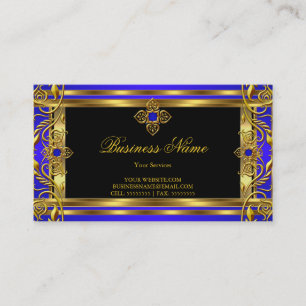 Elegant Royal Blue gold Business Card