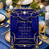 Elegant Royal Blue Gold Pearl Drapes party