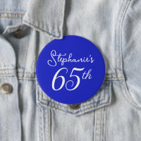 Elegant Royal Blue Monogram 65th Birthday Party