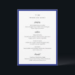 Elegant Royal Blue Monogram Modern Wedding Menu<br><div class="desc">Modern wedding menus featuring a clean design with serif and script fonts.</div>