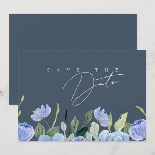 Elegant Royal Blue Opulence Wildflowers Wedding Save The Date