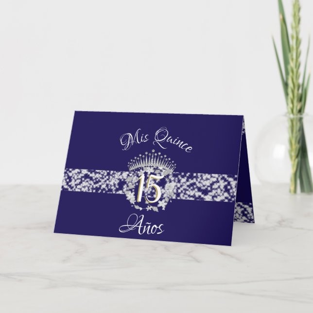 Elegant Royal Blue Princess Quinceanera  Invitation (Front)