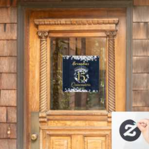 Elegant Royal Blue Princess Quinceanera  Window Cling