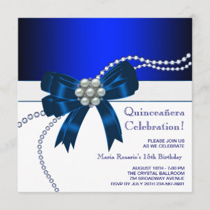 Elegant Royal Blue Quinceanera Invitations