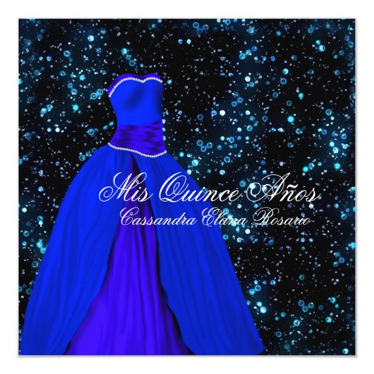 Elegant Royal Blue Quinceanera Invitations