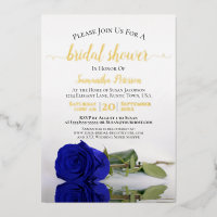 Elegant Royal Blue Rose & Gold Bridal Shower