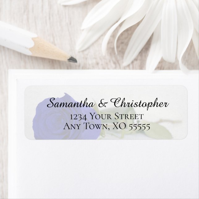 Elegant Royal Blue Rose Wedding Return Address (Insitu)