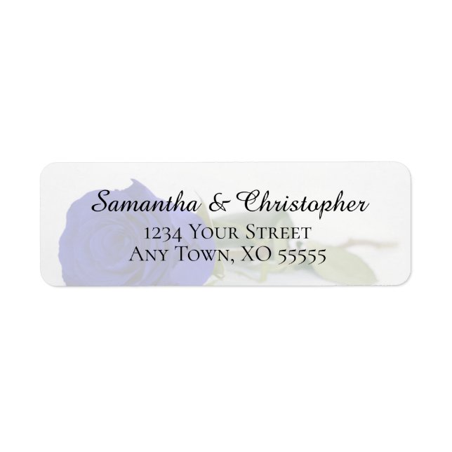 Elegant Royal Blue Rose Wedding Return Address (Front)
