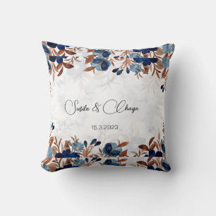elegant Royal Blue Rustic  modern savethedate.  Cushion