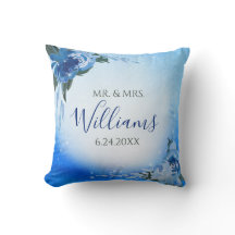 Elegant Royal Blue Watercolor Floral Greenery