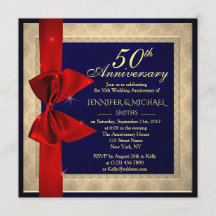Elegant royal blue wedding Anniversary Invite