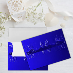 Elegant Royal Blue Wedding Envelope