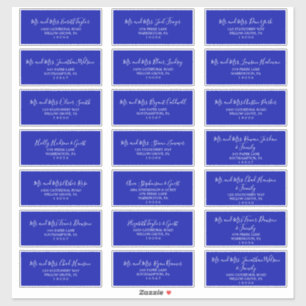 Elegant Royal Blue Wedding Guest Address Labels