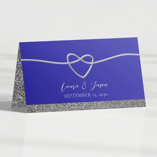 Elegant Royal Blue Wedding Place Card (Creator Uploaded)