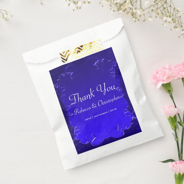 Elegant Royal Blue Wedding Thank You Favour Bags (Sealed)