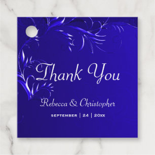Elegant Royal Blue Wedding Thank You Favour Tags