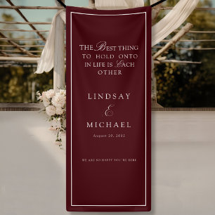 Elegant Royal Burgundy & White Wedding  Banner