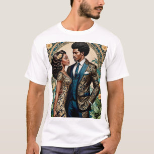 Elegant Royal Couple Luxury Fashion Art T-Shirt