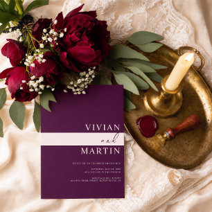 Elegant Royal Crimson Wedding All-in-one QR Invitation