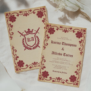 Elegant Royal Fantasy Medieval Wedding Invitation
