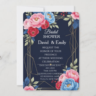 Elegant Royal Floral Wedding Invitation