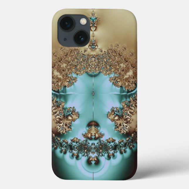 Elegant Royal Gold and Aqua Case-Mate iPhone Case (Back)