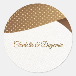 Elegant Royal Gold Classic Waves Favor Sticker