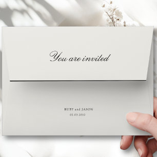 Elegant Royal Ivory & Black Wedding Envelope