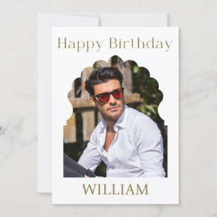 Elegant Royal Minimalist Modern Photo Birthday Card