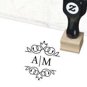 Elegant, royal, monogram rubber stamp