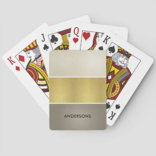 ELEGANT ROYAL PEARL SILVER GOLD DARK GREY STRIPS PLAYING CARDS