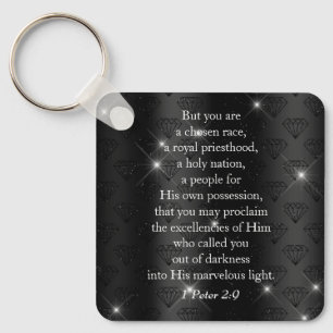 Elegant Royal Priesthood Bible Verse  Key Ring